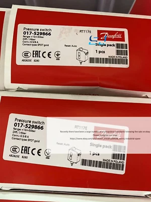 Brand new DANFOSS RT117E 017-529866 Pressure Switch RT117E 017-52986 - Image 1 of 3