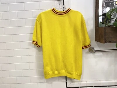 1960s vtg CRESLAN CASUALS ACRYLIC SHORT SLEEVED SURF SWEATSHIRT L pullover - Image 1 of 4