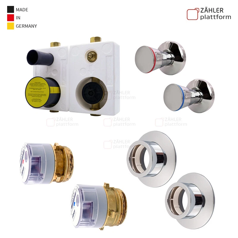 WASSERGERÄTE GMBH Wasserzähler Unterputz Montageblock WG TEC 3000 2" Koax ISTA Duo Mono Chrom DVGW