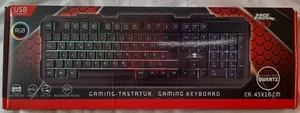 No Fear Gaming Tastatur QWERTZ 104 Membrantasten - RGB-LED-Beleuchtung 1,5m Kabe - Bild 1 von 3