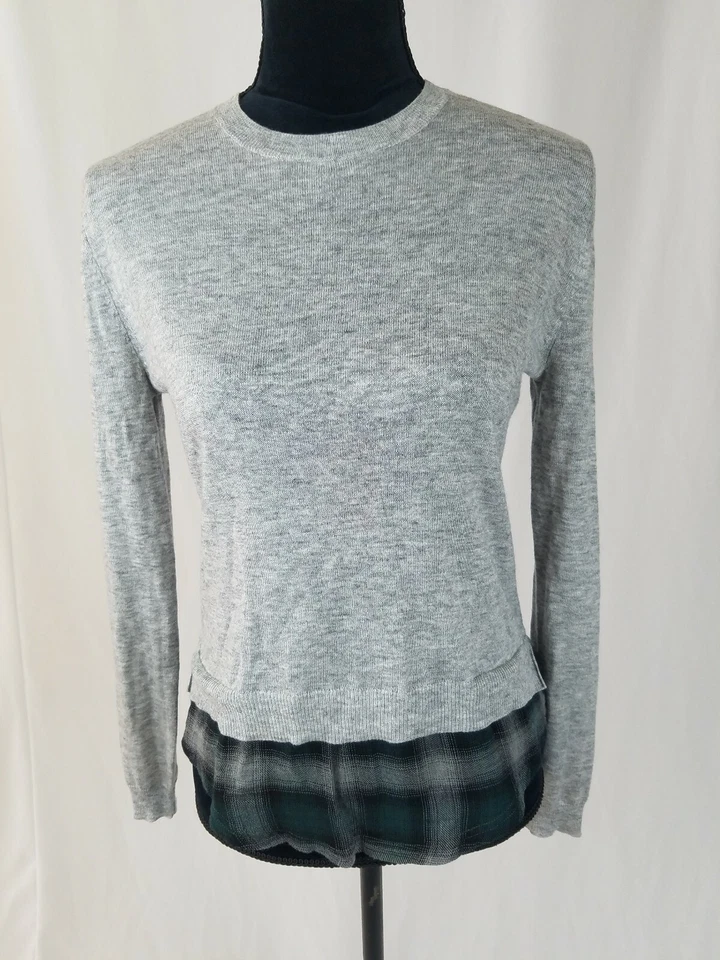 Joe's Jeans Mujer XS Azul Suéter Brezo y Cuadros Mezcla Cachemira Manga Larga Foto 1 de 4