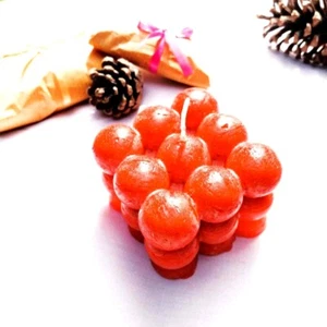 Candle Bubble Cube Wax Home Decor Natural Poured Hand Ball Red Set Mini Cubes - Picture 1 of 7