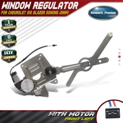 Window Regulator W/ Motor for Chevrolet Blazer S10 GMC Sonoma Front Driver Left - Image 1 of 4