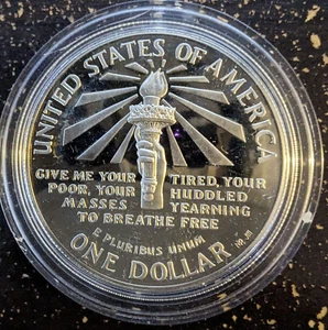 1986 Liberty Proof 90% Silver $1.00 + $.50 Liberty Coins .77% Silver w/Box & COA - Picture 1 of 9