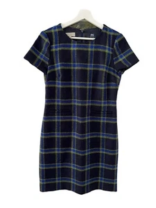 Hobbs British Moon Wool Navy Check Dress Size 8 - Hardly Worn - Picture 1 of 10
