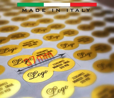 MONDO ETICHETTE 180 CUSTOM STICKER LABELS CLOSING BAGS GOLD PACKAGE 37X13MM