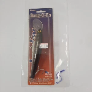 Bagley Diving Bang O B's Wood Black and Silver Lure 1 1/2oz #5 - Picture 1 of 5