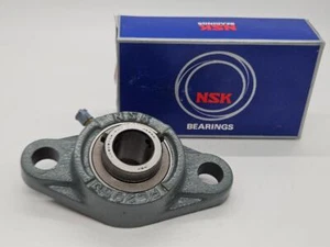 NSK Japan Ball Bearing Flanged Unit UCFL205-14S with Set Screws, 7/8"  Bore - Picture 1 of 10