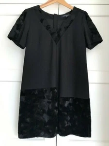 French Connection Pony Patch V-Neck Black Dress, Size 12 - Picture 1 of 4
