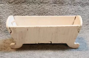 Bambola vintage lavagna particelle culla letto dondolo fatta a mano primitivo rustico bianco - Foto 1 di 8