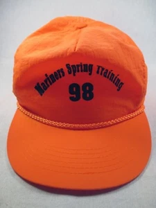 Cappello Berretto Baseball Regolabile Arancione Mariners Spring Training 1998 - Foto 1 di 10