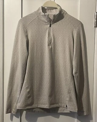 REI 夹克模拟套衫灰色活动衬衫长袖 1/4 拉链女式小号二手状况完好! — 第 1/4 张图片