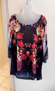 CITY CHIC - Size L Pretty chiffon Light Colourful Top....EXC COND ** - Picture 1 of 7
