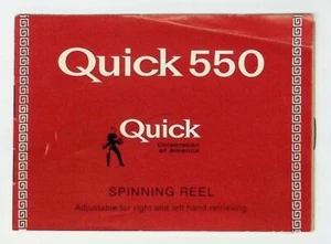 D A M Quick 550 Fishing Reel Owner's Manual Spinning Reel RM39 - Picture 1 of 2