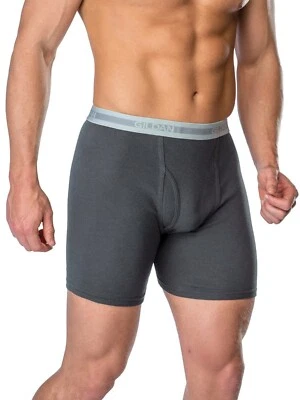 NEW! 4-Pk Gildan Men's Premium Comfort Boxer Briefs, Plush Waistband, 2XL Blues - Image 1 of 4