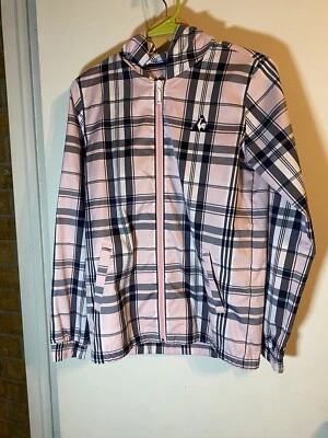 Куртка для гольфа Le Coq Sportif с эмблемой M розовая и черная клетчатая дамская - Изображение 1 из 4