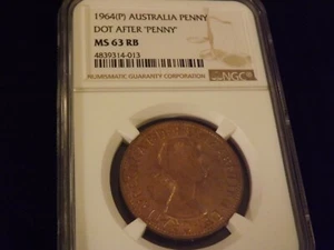 1964 P     Penny   Australia      NGC   MS 63 RB - Picture 1 of 2