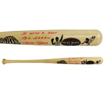 Pete Rose Signed Cincinnati Reds Cooperstown Engraved Blonde Bat with Insc - Image 1 of 4