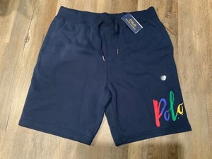 Polo Sport Ralph Lauren Men's Navy Logo Fleece Shorts Sz L - Picture 1 of 8