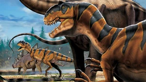 Allosaurus DINOSAUR POSTER 24 X 18 Inches NICE! - Picture 1 of 2