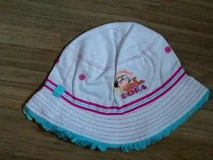 Dora The Explorer bucket Hat Exploring In Sunshine White Size Infant Toddler New