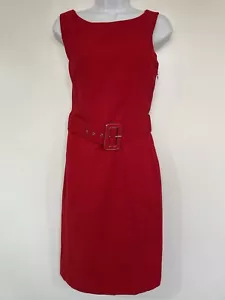 Abito rosso senza maniche con cintura Calvin Klein taglia 6 B11 - Foto 1 di 7