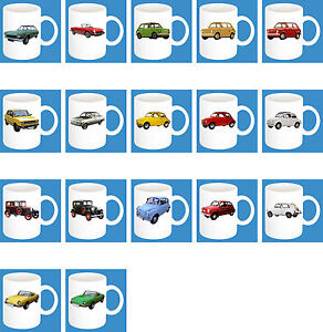 300ml Keramik Becher mit Motiv: Fiat Auto Modelle Kaffee Tasse Car Teil 1 von 2