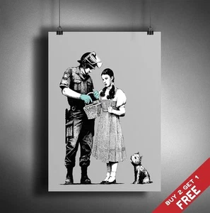 A3 BANKSY WIZARD OF OZ DOROTHY POSTER Graffiti Street Wall Art Druck Bild Fan - Bild 1 von 3