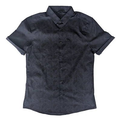 ASOS MEN'S PAISLEY PRINT NAVY BLUE SHORT SLEEVE SHIRT : LARGE - Image 1 of 4