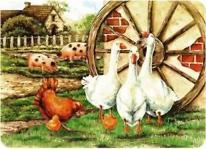 Cartwheel Geese Tuftop Worktop Saver 50x40cm Glass Chopping Board - Picture 1 of 1