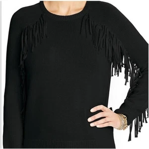 Suéter Lauren Ralph Lauren Negro Flecos Mediano Boho Western Dinero Antiguo Preppy - Imagen 1 de 5