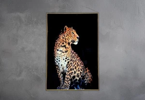Obra de arte de centinela real llamativa decoración de pared de leopardo representa misterio 1 pieza - Imagen 1 de 2