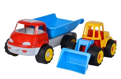 LKW Kipper mit Bagger gefüllt - Outdoor- Sand Laster - Bild 1 von 4