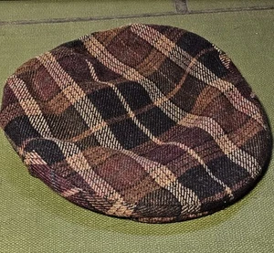 Vintage Olney 100% Wool Plaid Flat Cap, One Size Stretch - Picture 1 of 4