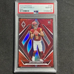 2024 Panini Phoenix Rookies Jayden Daniels #198 Red Fade /299 RC PSA 10 GEM MINT - Picture 1 of 3
