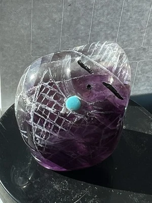 Fetiche de doncella de maíz Zuni - Daniel Chattin púrpura amatista talla regalos F1724 Foto 1 de 4