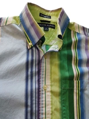 Tommy Hilfiger Button Down Shirt 80s Two Ply Fabric Long Sleeve Mens Medium SEE - Image 1 of 4