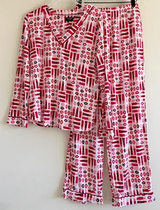 Kate Spade Sz Medium Pajama Set Modal Blend Long Sleeve Lips Lipsticks Print - Picture 1 of 17
