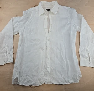 Talbots Women's White Linen Button Front Shirt Size Medium M - Picture 1 of 8