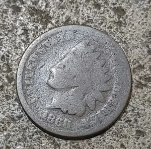 1868 Indian Head Cent getragen - Bild 1 von 2