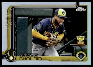 2025 Topps Chrome Refractor Variation SP Jackson Chourio Brewers #262 B C24 - Bild 1 von 2