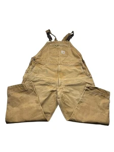 Carhartt Mens Size 48x30 Overalls Pants Quilt Line Brown Denim Pockets Workwear - Bild 1 von 11
