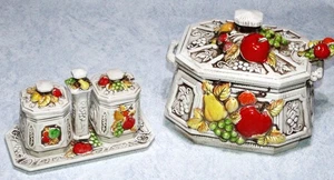 VINTAGE NEW TRENDS JAPAN DINNERWARE SERVING BOWL SOUP TUREEN LADEL CREAMER SET - Picture 1 of 14