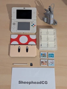 New Nintendo 3DS Handheld Konsole Weiß + Krötenplatten & Spiele - Komplett Getestet Sehr guter Zustand - Bild 1 von 23