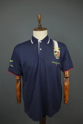 Camisa Polo Aeronautica Militare Azul Marino Algodón Cuello Bordado Logo Popover Foto 1 de 4