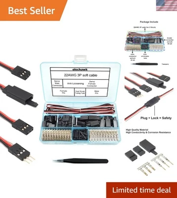 RC Connector Kit: 30 Futaba JR Compatible Servo Plugs & 3M 22AWG Cable - Image 1 of 4