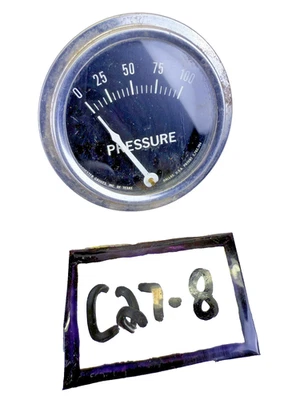 DE COLECCIÓN CARA NEGRA 100 LB AGUJA ATAÚD ROCHESTER MANÓMETRO DE PRESIÓN DE ACEITE C27-8 Foto 1 de 4