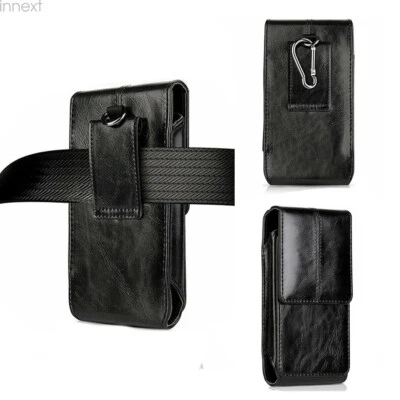 Vertical Leather Cell Phone Pouch Holster Mobile Phone Belt Clip Cover Case - Image 1 of 4