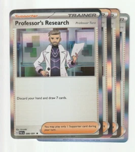 4x Pokémon TCG Professor’s Research Turo 088/091 - Paldean Fates Holo Playset NM - Bild 1 von 1