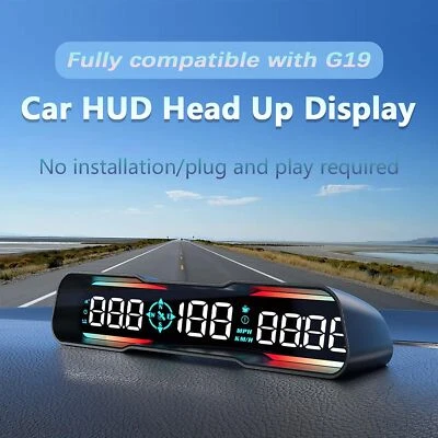 Car Digital GPS HUD Head Up Display KMH/MPH Speedometer Compass Alarm Universal - image 1 of 4